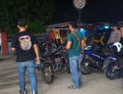 Cegah Aksi Balap Liar di Malam Hari, Polsek Banjar Agung Sita 14 Unit Sepeda Motor Gunakan Knalpot Brong