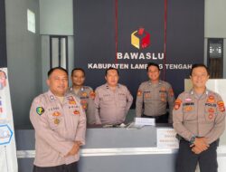 Cegah Potensi Gangguan Kamtimbas, Polres Lampung Tengah Gelar Pengamanan di Kantor KPU dan Bawaslu